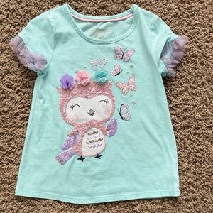 Cynthia Rowley Mint Owl and Butterfly Tee